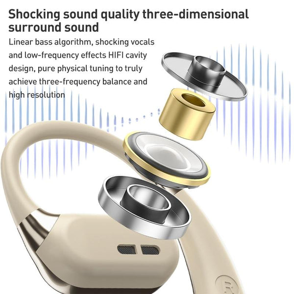 Wireless Bluetooth Earphone Mounted Black Earbuds