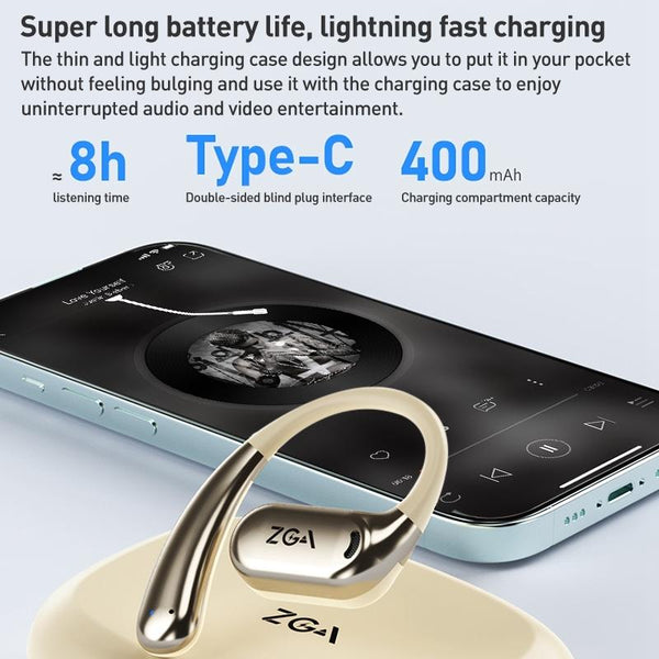 Wireless Bluetooth Earphone Mounted Black Earbuds