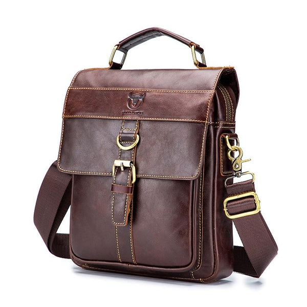 Retro Leather Men Shoulder Bag First Layer Cowhide Brown Bags