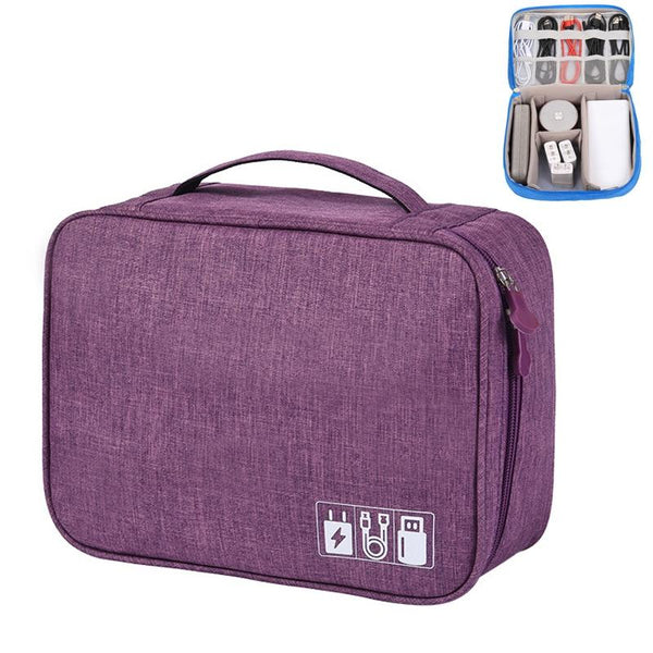 Versatile Cationic Digital Storage Bag For Data Cables Blue Storage Bags