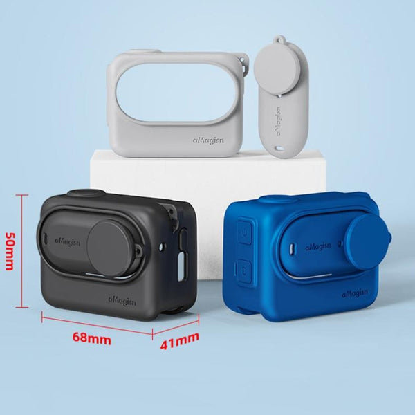 Amagisn Silicone Body Cover For Insta360 Go With Lanyard Black Audio Video Accessory Camera Cases Bags & Covers