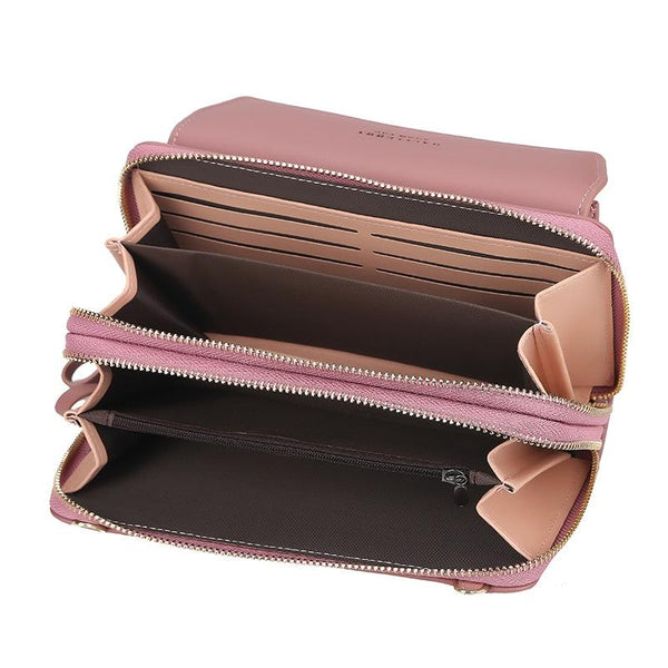 Large Capacity Shoulder Bag With Double Zipper Red Women's Bags & Handbags