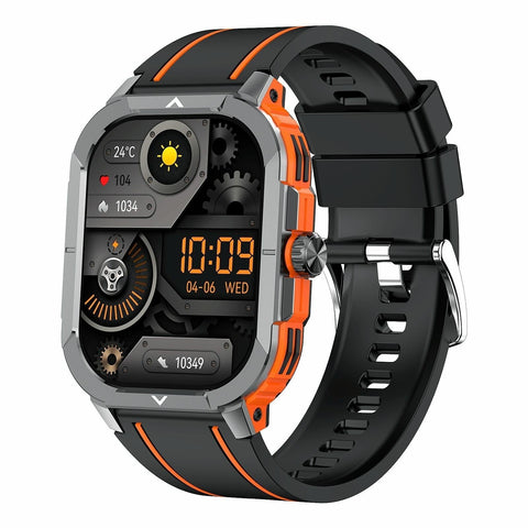2.06 Inch Bt5.3 Ip68 Sport Smart Watch Bluetooth Call / Message Health Orange Smart Watches