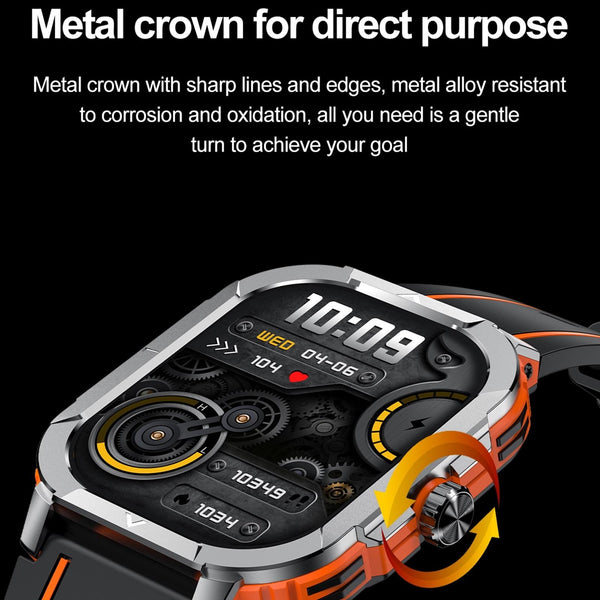 2.06 Inch Bt5.3 Ip68 Sport Smart Watch Bluetooth Call / Message Health Orange Smart Watches