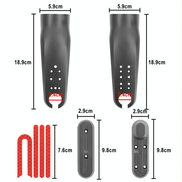 Xiaomi M365 / Pro 1S Skateboard Front Fork Protection Set With Reflecting Bar Black Accessories