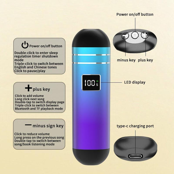 Bluetooth 5.3 Sleep Qy09 Purple Audio Docks & Mini Speakers