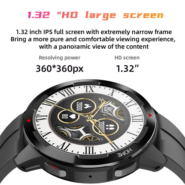 1.32 Inch Tft Screen Smart Watch Support Bluetooth Call & Alipay Black Smart Watches