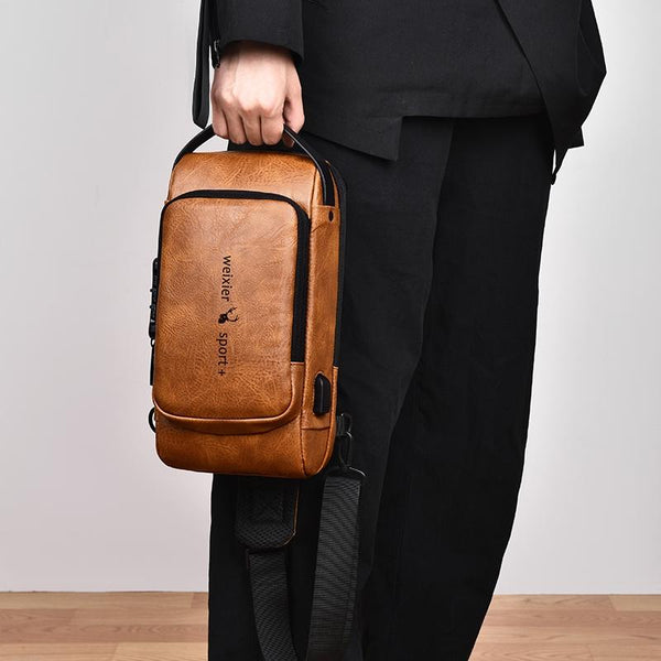 Waterproof Anti Theft Crossbody Backpack For Men Black Bags