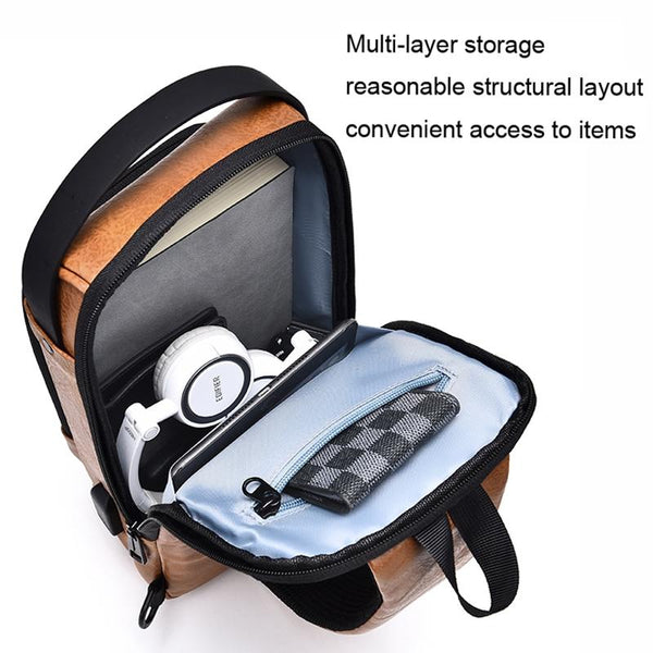 Waterproof Anti Theft Crossbody Backpack For Men Black Bags