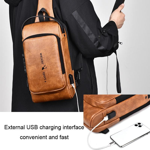 Waterproof Anti Theft Crossbody Backpack For Men Black Bags