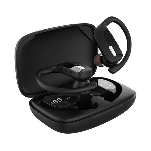 Wireless Noise Cancelling Bluetooth With Dual Battery Display T17 Black Earbuds