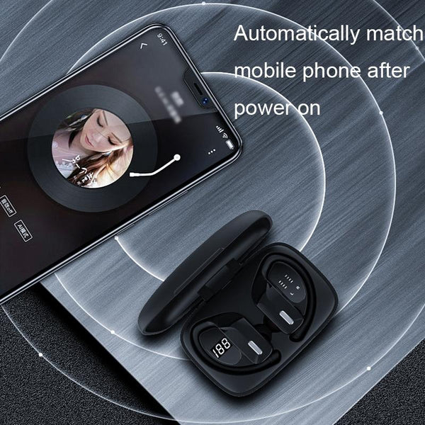 Wireless Noise Cancelling Bluetooth With Dual Battery Display T17 Black Earbuds