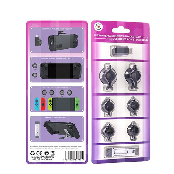 8 Piece Raptor Protection Kit For Nintendo Switch And Steam Deck Universal Fit Bags Skins & Travel Cases
