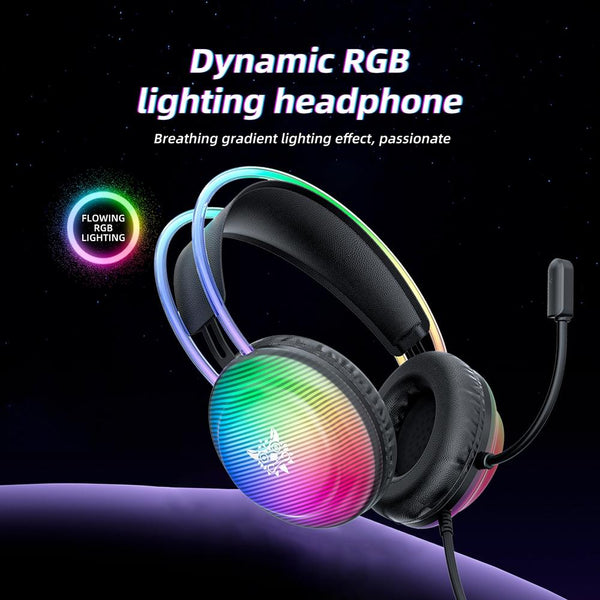 Rgb Wired Gaming Headset 2.2M Cable Black Headsets
