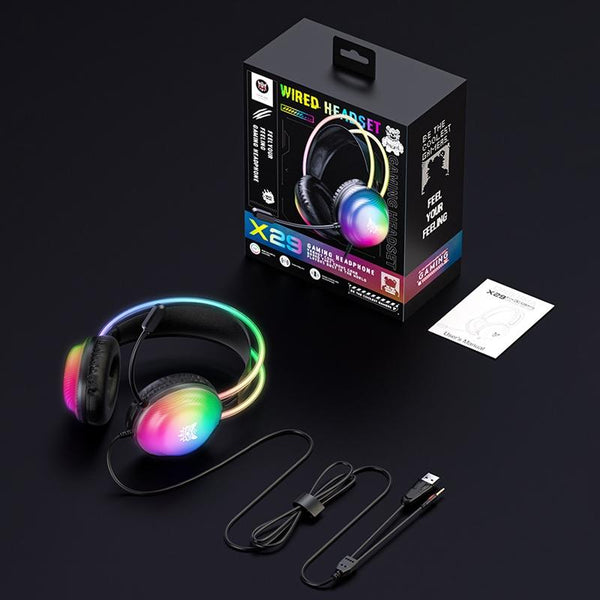Rgb Wired Gaming Headset 2.2M Cable Black Headsets