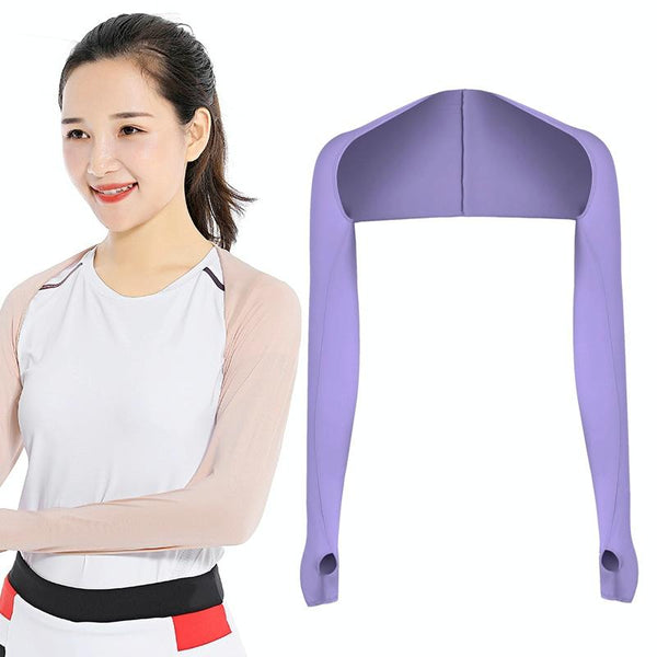 Sun Protection Golf Shawl Sleeves For Outdoor Sports And Cycling Purple Other Women's Golf Clothing