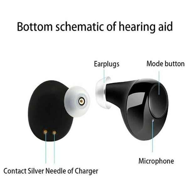 Elderly Hearing Amplifier Ear Bulb Concentrator Aid Black Other Health Care