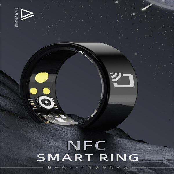 Smart Ring With Heart Rate Blood Oxygen & Sleep Monitoring Multiple Sports Modes Black Size 12 Activity Trackers