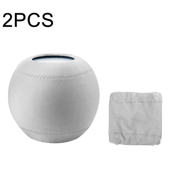 Protective Cloth Cover For Homepod Mini Speaker Set Of 2 Light Gray Cases Covers & Skins