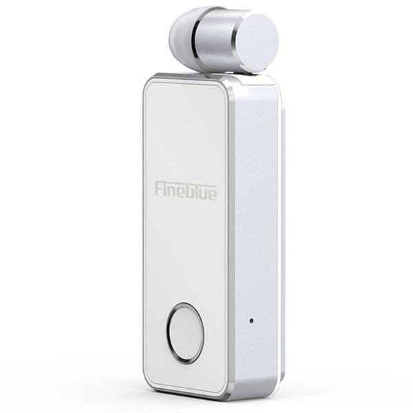 Wireless Bluetooth Earphone With Vibrating Alert And Clip White Headphones