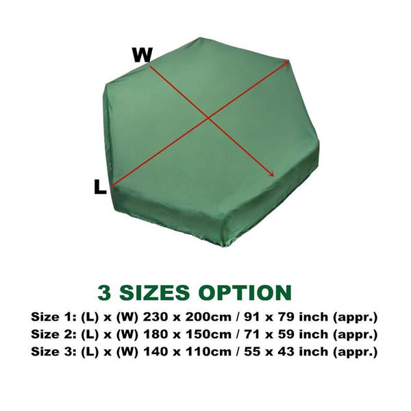 Waterproof Hexagonal Toy Cover Uv & Dust Proof 230X200cm Green Storage Bags