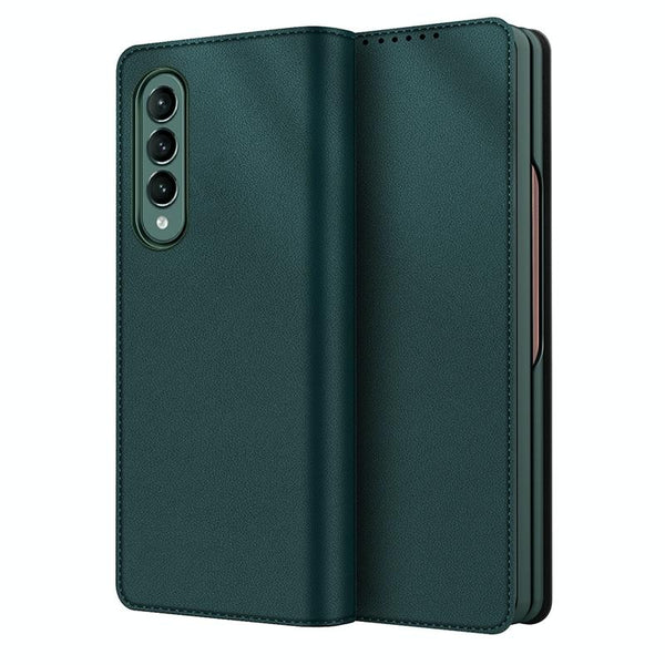 For Samsung Galaxy Z Fold4 5G Foldable Leather Phone Case Horizontal Flip Plain Black Cases Covers & Skins