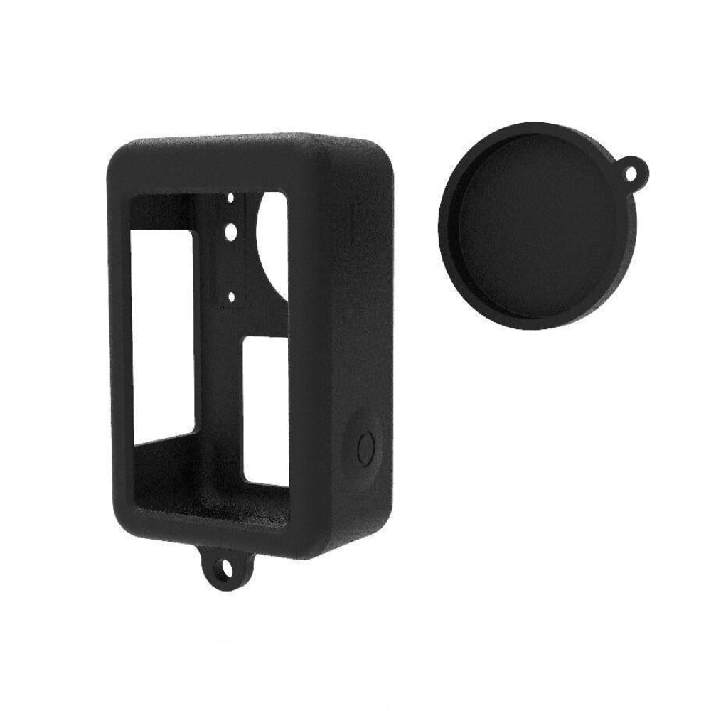 Protective Silicone Case With Lens Cap For Dji Action 3 Black Audio And Video Accessory Camera Cases Bags & Covers