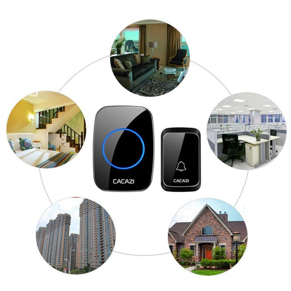 Wireless Waterproof Doorbell Cacazi A06 Dc 1 To 2 Battery Smart Home White Smart Doorbells