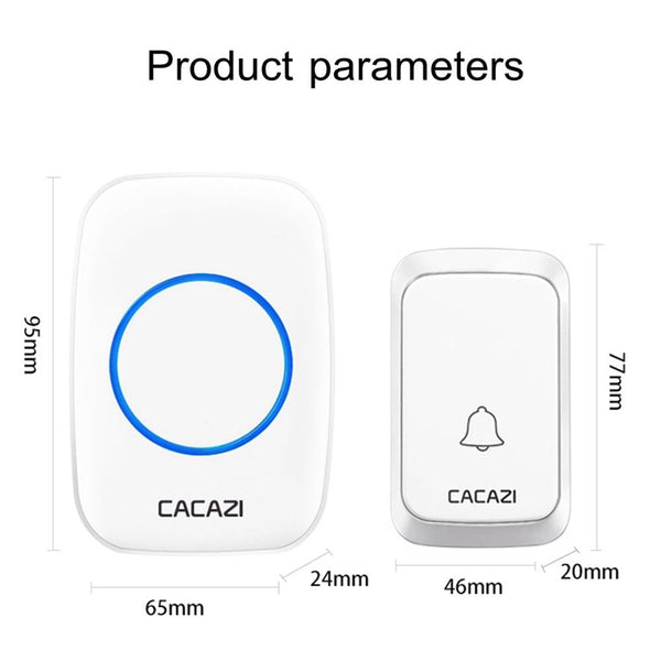 Wireless Waterproof Doorbell Cacazi A06 Dc 1 To 2 Battery Smart Home White Smart Doorbells