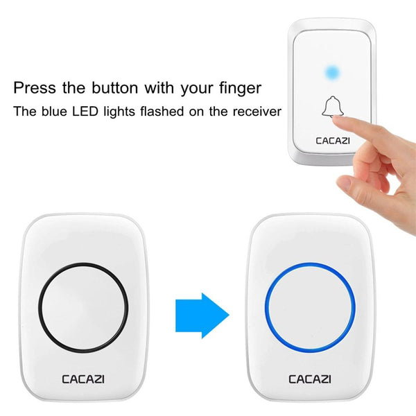 Wireless Waterproof Doorbell Cacazi A06 Dc 1 To 2 Battery Smart Home White Smart Doorbells