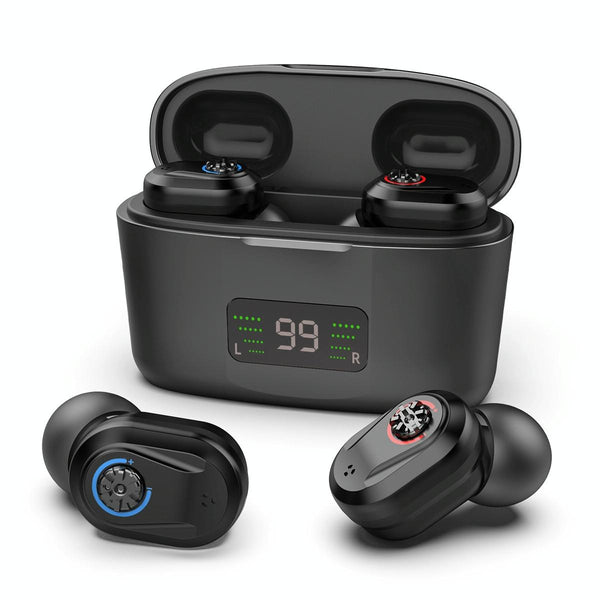 Digital Display In Ear Hearing Aid Earphone Black Earbuds