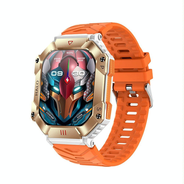 2.0" Bt5.1 Ip67 Sport Smartwatch With Call Sleep O2 Hr Bp Monitor White + Orange Smart Watches