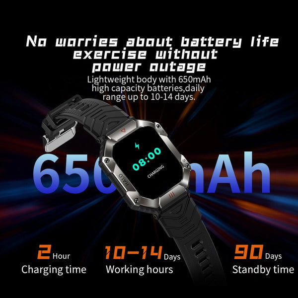2.0" Bt5.1 Ip67 Sport Smartwatch With Call Sleep O2 Hr Bp Monitor White + Orange Smart Watches