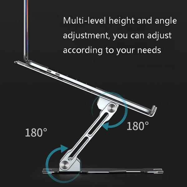 Foldable Laptop Stand Hollow Design Heat Dissipating Flat Desktop Deep Space Gray Stands Holders & Car Mounts