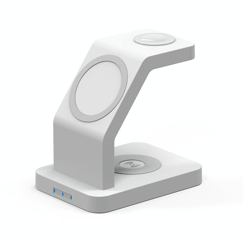 3 In 1 Magnetic Wireless Charger For Iphone Iwatch Airpods White Chargers & Docking Stations