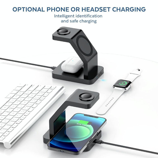 3 In 1 Magnetic Wireless Charger For Iphone Iwatch Airpods White Chargers & Docking Stations