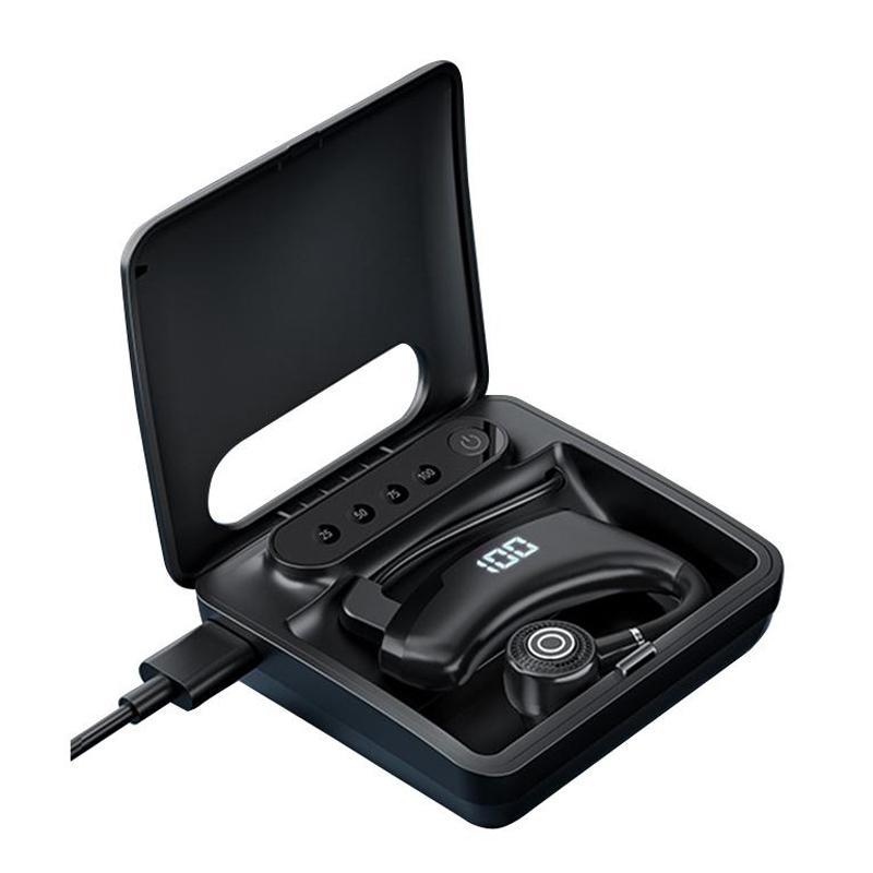 Wireless Bluetooth Headset With Digital Display And Charging Bin Black Earbuds