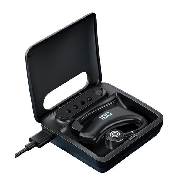 Wireless Bluetooth Headset With Digital Display And Charging Bin Black Earbuds
