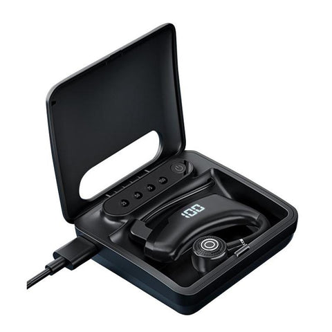 Wireless Bluetooth Headset With Digital Display And Charging Bin Black Earbuds