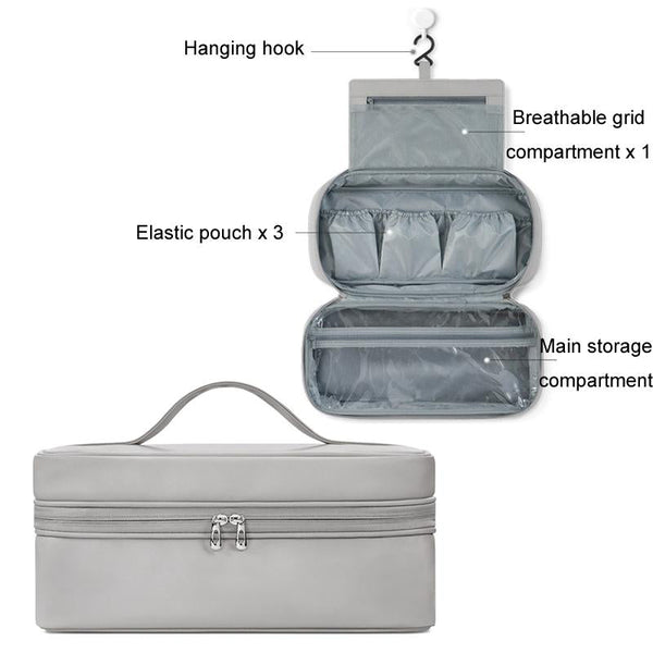 Multifunctional Leather Storage Bag For Dyson Airwrap Grey Hair Dryers