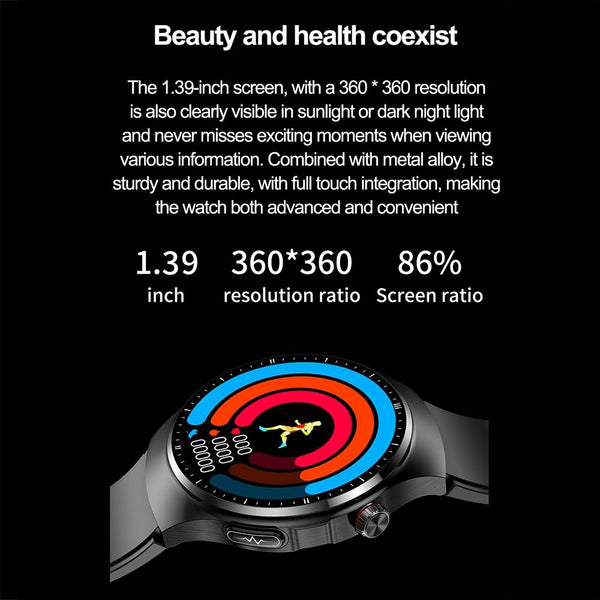1.39 Inch Ip67 Waterproof Sports Health Monitoring Smart Bluetooth Calling Watch Black Silicone Smart Watches