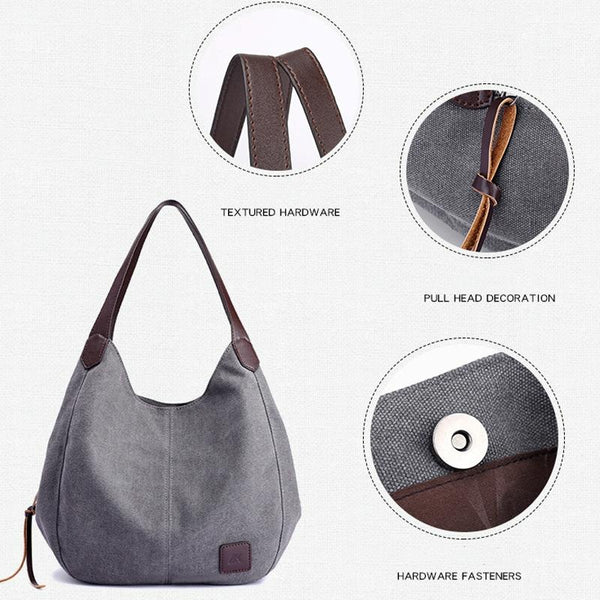 Retro Art Lady Shoulder Bag Simple & Chic Beige Lake Blue Women's Bags & Handbags