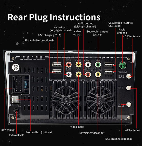 7 Inch Car Mp5 Player With Dab Function & Carplay / Android Auto For Opel 1Gb + 16Gb Black Other Car Audio