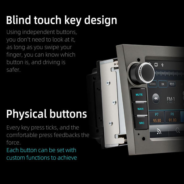 7 Inch Car Mp5 Player With Dab Function & Carplay / Android Auto For Opel 1Gb + 16Gb Black Other Car Audio