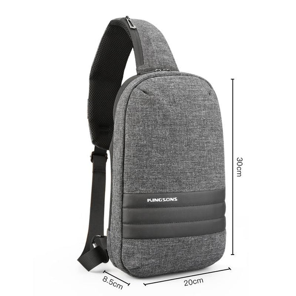 Large Capacity Anti Theft Chest Bag Business Casual One Shoulder Gray Bags