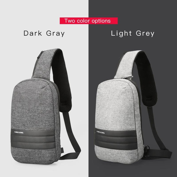 Large Capacity Anti Theft Chest Bag Business Casual One Shoulder Gray Bags