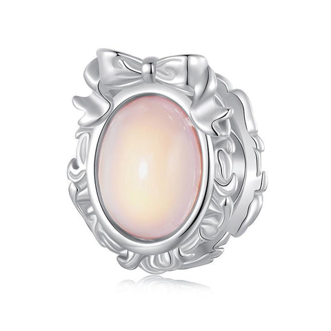 925 Sterling Silver Platinum Plated Starlight Bow Beads Charms & Pendants