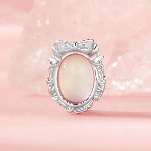 925 Sterling Silver Platinum Plated Starlight Bow Beads Charms & Pendants