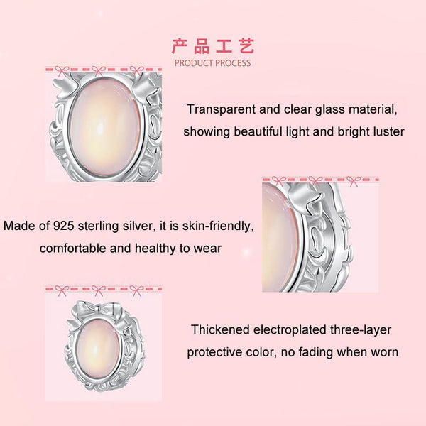 925 Sterling Silver Platinum Plated Starlight Bow Beads Charms & Pendants