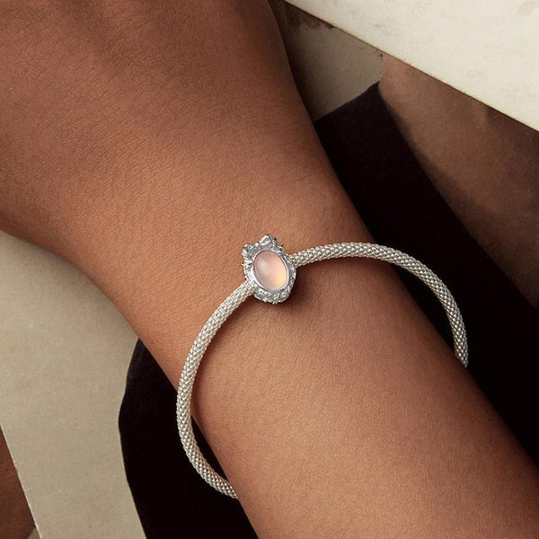 925 Sterling Silver Platinum Plated Starlight Bow Beads Charms & Pendants